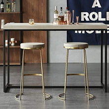 YS Sedia Sgabello da Bar Sedile da Bar, Moderno Semplice con Cuscino in Pelle Sintetica Nordic Home Pub Tempo Libero Sala da Pranzo Ferro Art,D'Oro,45 cm