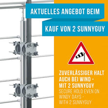 Base ombrellone 4smile ringhiera per balcone Sunnyguy - per ombrelloni rettangolari fino a 210x140 cm, tondi fino a 270 cm – compatto supporto