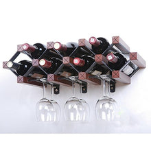 WWWANG - Portabottiglie da Parete per Vino, in Legno Massiccio, Decorazione da Parete per Vino Rosso e Ristorante, B2