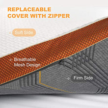 Maxzzz Topper 90 x 200 cm, 7,6 cm di altezza, in memory foam, con 2 in 1, coprimaterasso ortopedico con rivestimento rimovibile e lavabile, coprimaterasso per letti scomodi e divani letto