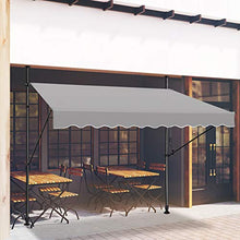 LZQ Tenda da sole a morsetto per balcone, retrattile manuale, regolabile in altezza, resistente ai raggi UV, senza forature, 100% poliestere (300 x 120 cm, grigio)