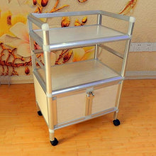 YIN YIN Carrello per Ripiani Carrello con Ripiani, in Lega di Alluminio con Anta con cassetto Multi-Strato portaoggetti Armadio da Pranzo Soggiorno Cucina Rack, 2 Colori 60X40X84.5CM Carrello a rulli