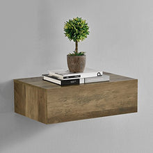2 x Mensola da parete con cassetto - Bianco opaco/effetto legno - 46x30x15cm