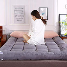 QXTT Materasso Futon, Materassi Letto Futon, Pieghevole Antiscivolo Tatami Materasso Pad Tappetino Tappeto Letto A Pelo Letto Pigro Stuoie per Camera da Letto E Ufficio,Grey-100 * 200cm