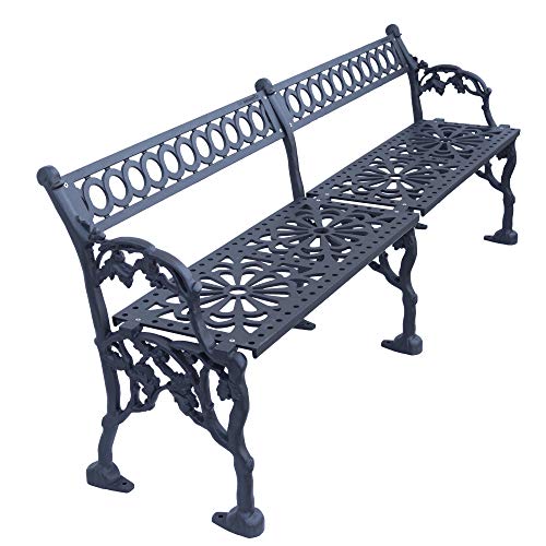 FONDERIA BONGIOVANNI Panchina in Alluminio MOD.Stazione 4 Posti Ideale per Casa Giardino Parco Comune