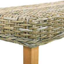 Tidyard Panca in Rattan Kubu e Legno Massello di Mango,Panca da Giardino 2/3 Posti,Panca da Esterno 2/3 Posti,Panca in Rattan 110x35x45 cm/160x35x75 cm
