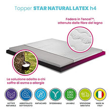 Topper, sopramaterasso in LATTICE NATURALE, Alto 4 cm con tessuto anallergico Tencel sfoderabile, Eco compatibile e termo regolatore - STAR NATURAL LATEX matrimoniale 160x200