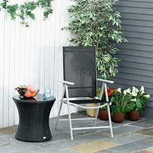 Outsunny Sedia da Giardino Pieghevole in Alluminio e Textilene Schienale Regolabile a 7 Livelli, Nero 65x55x85-105cm