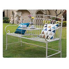 UWY Panca da Giardino panchina da Esterno in Metallo, robuste sedie in ghisa con Struttura in Acciaio per Balcone, tavolino Pieghevole Piccolo Portico Sedia da Giardino, Facile da Montare e posi