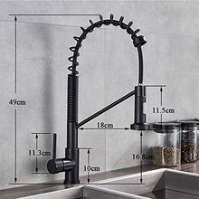 Faucet-4456 Rubinetto da Cucina A Molla Nera, Rubinetto Monocomando Monocomando per Acqua Calda E Fredda