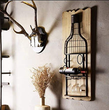 FYHH-JZHY Portabottiglie da Parete in Legno Massello Portabicchieri da Vino Rosso Creativo Portabottiglie da Vino A Soffitto