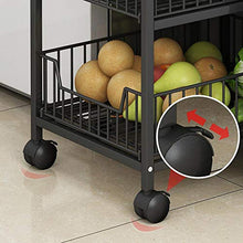 KDBEB 3 Piani Carrelli Cucina Multiuso con Ruote,Marrone Acciaio Carrello Trasporto con Cassetto per Cancelleria, Trucco, Bellezza