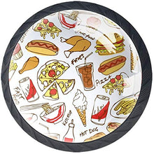 Fast food Pomelli per Porta Set di 4 Pomelli per Mobili Manopole per Cassetti Cucina Armadio Vetro