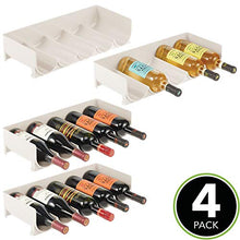 mDesign Set da 4 scaffali per bottiglie di vino impilabili – Portabottiglie in plastica per 20 bottiglie in totale – Organizer in plastica per ogni tipo di bottiglia – beige