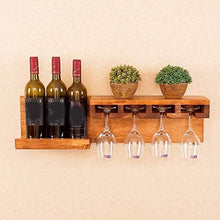 L.TSN Portabottiglie per Vino in Noce a Testa in Giù in Vetro per Vino da Appendere a Parete Espositore per Vino Portaoggetti per Ristorante Cucina Creativa per la casa Portabottiglie per Vino