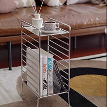 Jcnfa-Tavoli Guida di Linea in Acciaio Inox, tavolino in Metallo per Il Tempo Libero. (Color : Steel, Size : 11.81 * 8.66 * 20.47in)