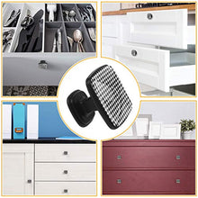 Motivo pied de poule bianco e nero Pomelli per Porta Set di 4 Pomelli per Mobili Manopole per Cassetti Cucina Armadio Vetro
