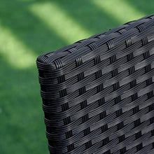 Outsunny Set 4 Sedie da Giardino e Tavolo con Ripiano in Vetro, Arredamento da Esterno in Rattan PE e Metallo, Nero