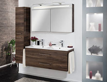 Fackelmann B. Clever LED specchio armadio due ante (120 cm) marrone Olmo Madera, 82997