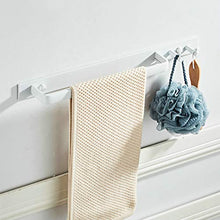 Leekayer Portasciugamani da parete Bianco portasciugamani con doppio gancio in alluminio 42 cm anello asciugamano montaggio a parete asciugamano elegante moderno