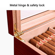 Humidor Scatola per Sigari in Legno Massello Idratante E umidità Costante Umidificatore in Legno di Cedro di Grande capacità Humidor Scatola per Sigari può Contenere 50 Sigari