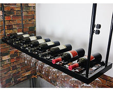 GJSN Cremagliera per Vino, Ferro Battuto Black Hanging Telescopic Boom 4 per la Maior Parte Dei Calici,80 * 30 Cm.