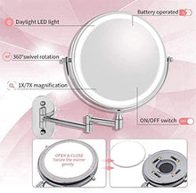 Specchio da bagno, anti-appannamento, specchio da Specchio da bagno LED illuminato impermeabile, montaggio a parete specchio per il trucco, specchio di bellezza con luce e ingrandimento, con ingrandim