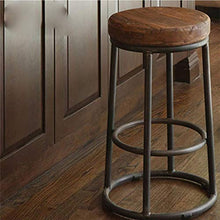 JXXDDQ Sgabelli girevoli Sgabello rotondo vintage, sgabelli bar in legno massello Struttura in metallo Sgabello in legno Sgabelli stile industriale Sgabello da pranzo, per cucina, ristorante, caffè, b
