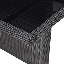 Qnotici Tavolo da Pranzo da Giardino Tavolo da Campeggio Tavolo da Buffet Tavolo da Festa tavolino da Giardino 200x100x74 cm Vetro e polyrattan Nero