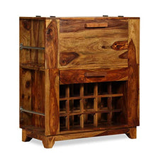 vidaXL Mobile da Bar in Legno Massello di Sheesham 85x40x95 cm Portabottiglie
