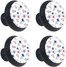 Motivo a stelle blu navy rosso Pomelli per Porta Set di 4 Pomelli per Mobili Manopole per Cassetti Cucina Armadio Vetro