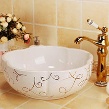 Jgophu Ciotola in ceramica per il bagno, in ceramica, da appoggio, da appoggio, da appendere, dipinta a mano