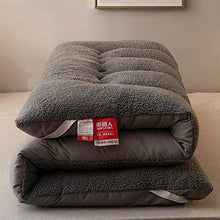 WENZH GraspDream Inverno Caldo di Spessore Materasso tappezzeria Pad Domestico di Alta qualità Trapunta Tatami Materasso Agnello Cashmere Pad Grigio Scuro/Giallo