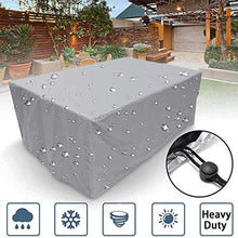 WYYL Copertura Tavolo Esterno, Copertura per Mobili da Giardino, Resistente allo Strappo, Tessuto 420D Oxford Quadrato Protezione Cover, Rettangolare, Impermeabile, Antivento, Anti-UV