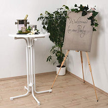 Beautissu Sylt Gastro Tavolo Alto Pieghevole Ø 70 cm Tavolo Bar Esterno Bianco - Tavolino da Bar o da Cucina Rotondo per bistrot e Pub - Tavolo da Giardino - Resistente al Calore e ai Graffi