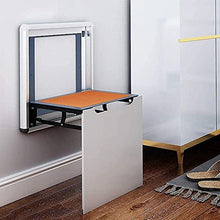 GJCrafts Sgabello pieghevole, alluminio invisibile sospeso Sgabello da parete per doccia Sedie, morbida pelle panca per scarpe da corridoio, sostiene fino a 150 kg (bianco)