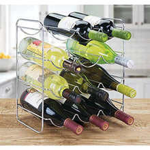 mDesign Portabottiglie Vino per Cucina, frigo o dispensa – Porta Bottiglie in Metallo per Massimo 12 Bottiglie – Cantinetta Ideale per Vino, Birra e liquori – Argento