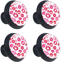 Modello di labbra rosse delle donne rosa Pomelli per Porta Set di 4 Pomelli per Mobili Manopole per Cassetti Cucina Armadio Vetro