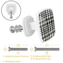Plaid bianco nero 4 PCS Pomelli per Porta, Pomolo per Mobile, Pomelli per Mobili con Viti, Maniglia per Armadietto, Pomelli per Porta, Pomelli per Cassetti per Porta, Armadio, Cassetto e Credenza