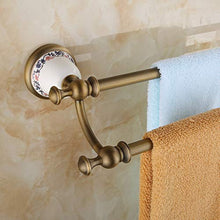 Mensole Doccia Portasciugamani Multifunzionale Portasciugamani Multifunzionale con Portasciugamani A Parete in Ceramica Anticata, Portasciugamani da Bagno in Ceramica (Doppia Barra)