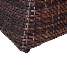 Outsunny Tavolino da Giardino con Ripiano Inferiore e Foro per Ombrellone da 4.5cm in Rattan 54x54x55cm Marrone