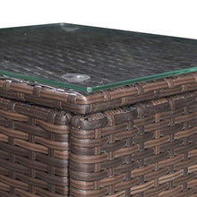 Outsunny Set Mobili da Giardino 3 Pezzi 2 Divani 1 Tavolino con Piano in Vetro Temperato Rattan Marrone