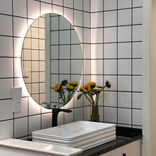 DELM Specchio da Bagno da 70 cm Illuminazione a retroilluminazione a LED Tondo Frameless Specchio da Parete Decorativo