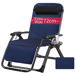 FACAZ Sedia Pieghevole da Esterno Oversize a gravit脿 Zero, con Cuscino e portabicchieri Sedie da Pranzo reclinabili Regolabili da Patio Supporto da Spiaggia 440 libbre con Cuscini (Colore: Nero)