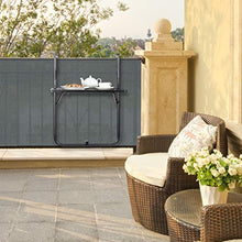 Relaxdays Tavolino Pieghevole per Balcone, 3 Altezze Regolabili, LxP 59,5 x 36, Appeso a Ringhiera, Effetto Legno, Nero