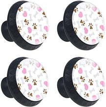 Grey Bone Brown Foot Pink Heart Pomelli per Porta Set di 4 Pomelli per Mobili Manopole per Cassetti Cucina Armadio Vetro