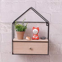 Floating Shelves Mobile Portaoggetti a Muro Galleggiante, Espositore in Legno con Struttura in Ferro, Ripiani Portaoggetti Armadietto a Muro, per Camera da Letto Bagno Soggiorno Cucina Ufficio