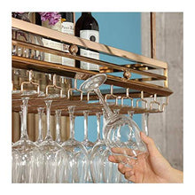 MFLASMF European Style Stainless Steel Hanging Wine Rack, Bar Wine Rack Upside Down, Goblet Rack, Simple Wine Rack, Hanging Cup Rack (Color : Gold, Size : 80 * 35cm)
