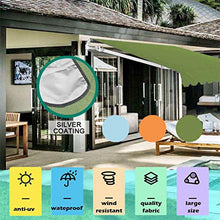 WBTY - Tenda da sole rettangolare per esterni, cortile e cortile, in tessuto resistente agli UV, per giardino, pieghevole, resistente all'usura e alla pioggia