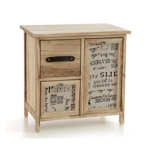 Mobile mobiletto cassettiera quadrato in legno colore naturale 3 cassetti 49 * 30 * 48 cm decorato arredamento casa EDT-806124